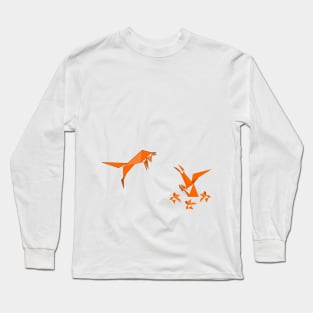 jumping red fox Long Sleeve T-Shirt